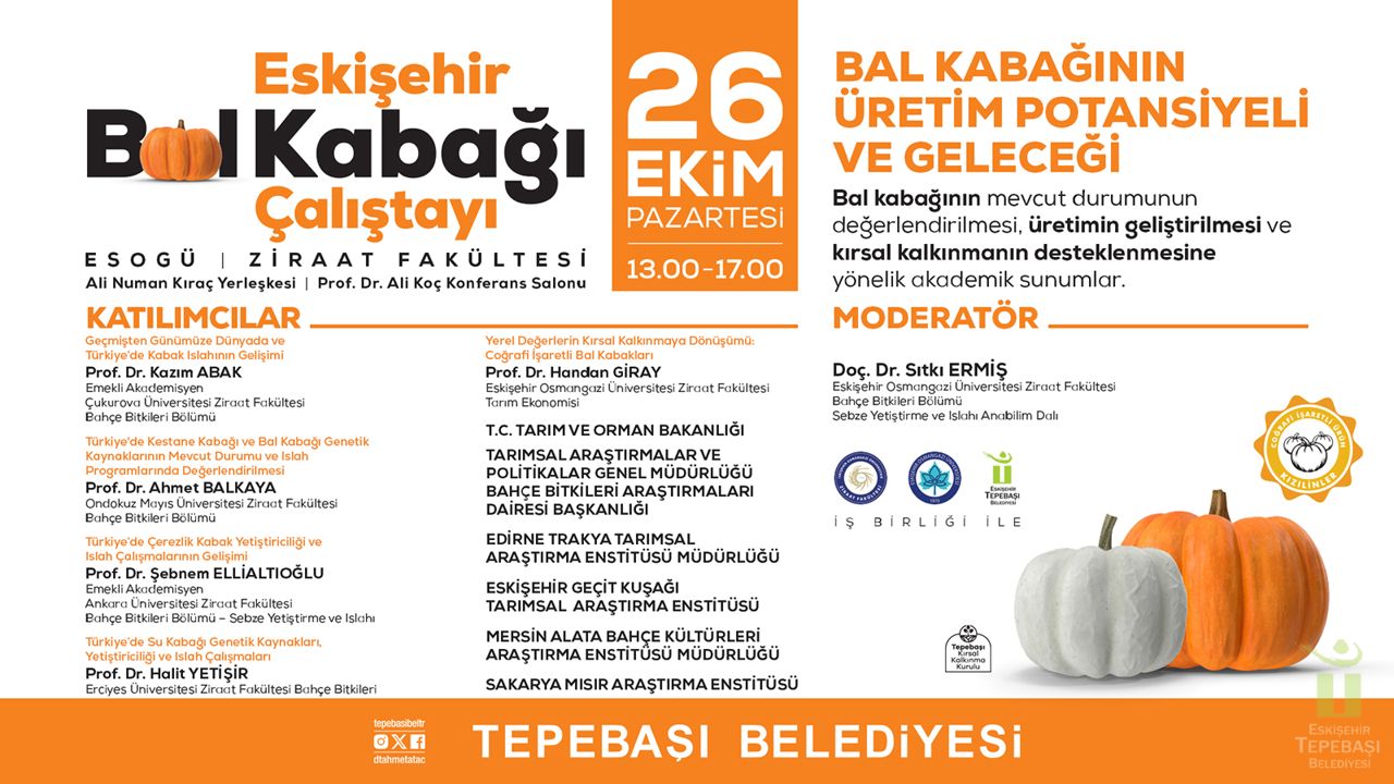 Eskişehir Bal Kabağı Çalıştayı 26 Ekim'de yapılacak